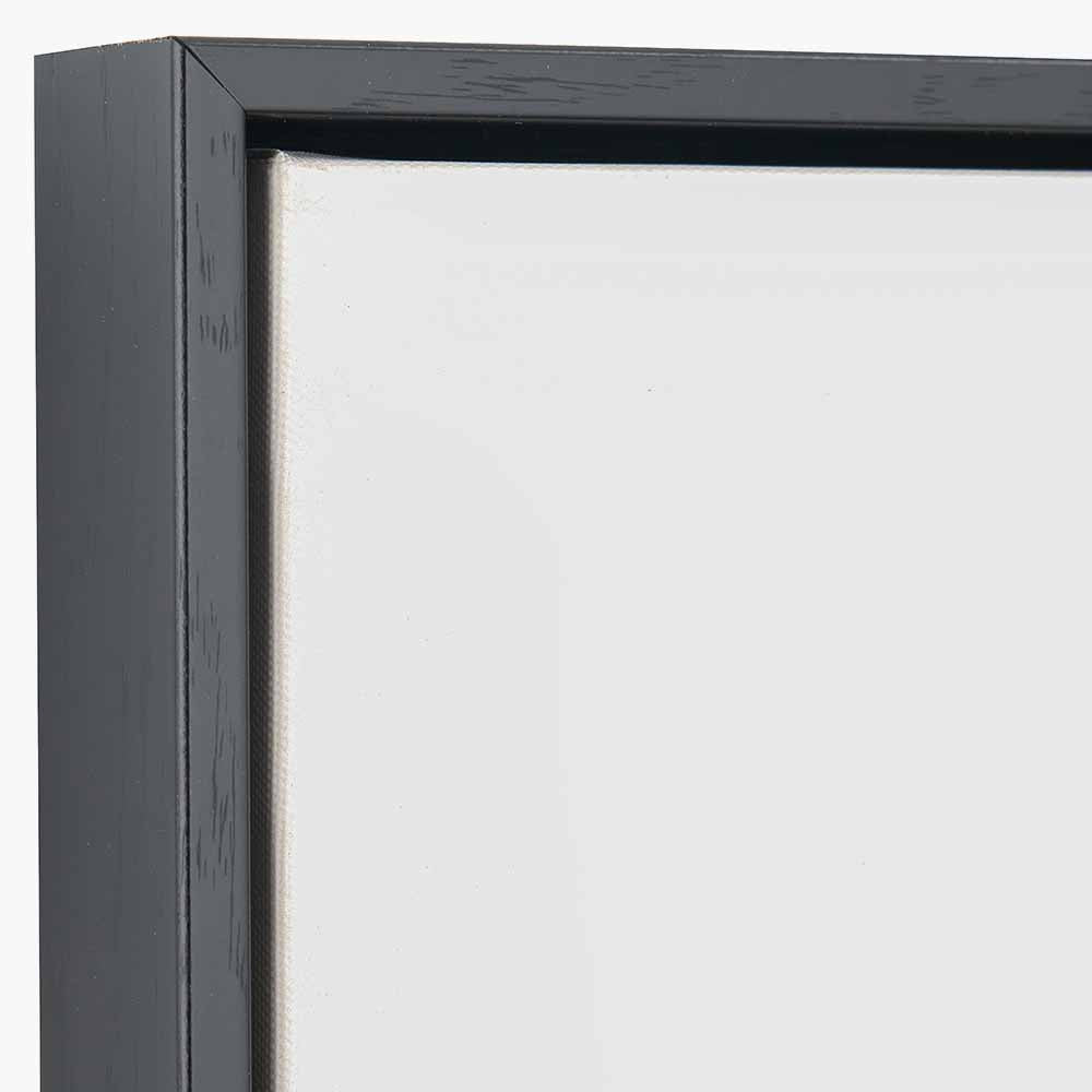 Grey & White Abstract Canvas with Black Frame - CLEARANCE